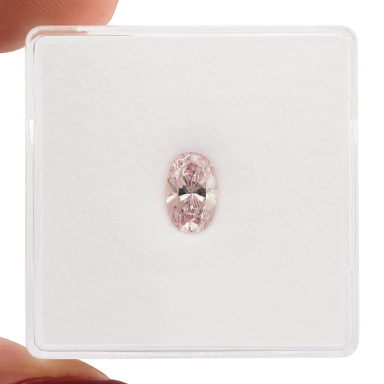 0.60 Carat Fancy Intense Purplish Pink Oval Diamond VS2 GIA