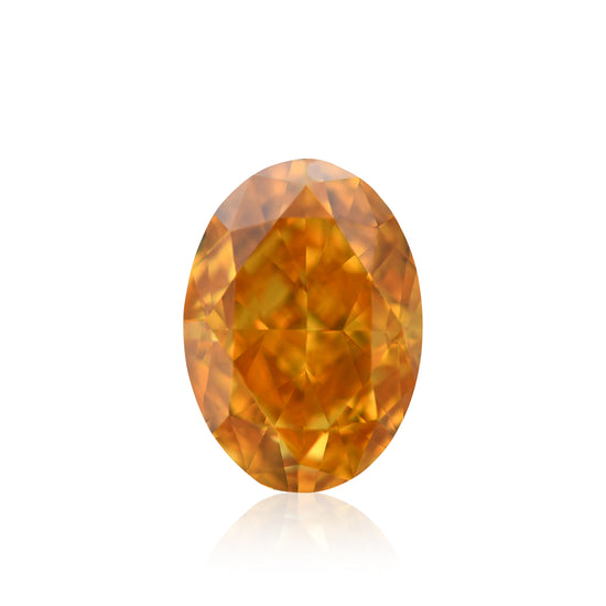 0.84 Carat Fancy Vivid Yellowish Orange Oval Diamond VS2 GIA
