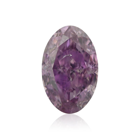 0.30 Carat Fancy Intense Pinkish Purple Oval Diamond SI2 GIA