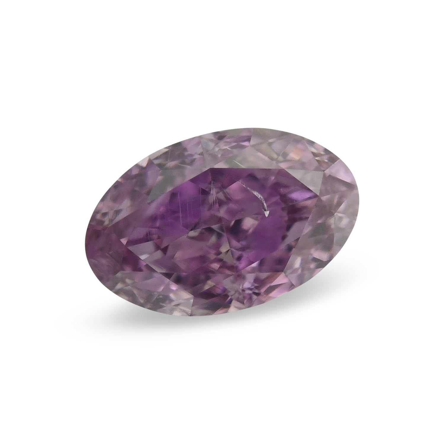 0.30 Carat Fancy Intense Pinkish Purple Oval Diamond SI2 GIA