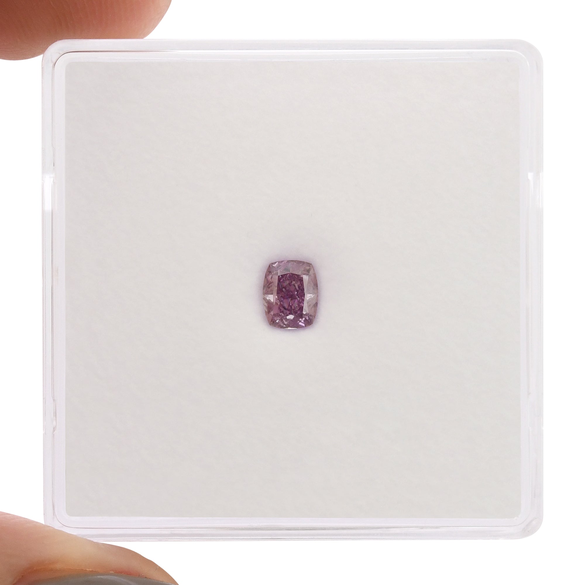 0.25 Carat Fancy Intense Pink Purple Cushion Diamond SI2 GIA | LEIBISH