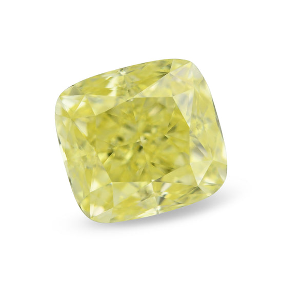 0.57 Carat Fancy Yellow Cushion Diamond IF GIA