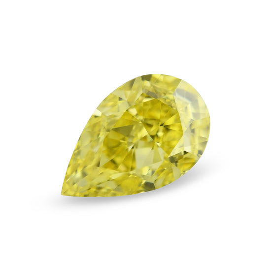 0.71 Carat Fancy Vivid Yellow Pear Diamond VS1 GIA