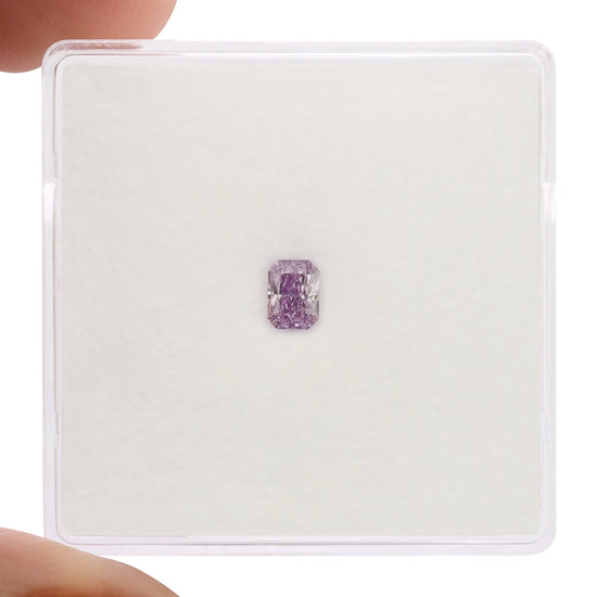 0.15 Carat Fancy Intense Pinkish Purple Radiant Diamond (VS2) GIA