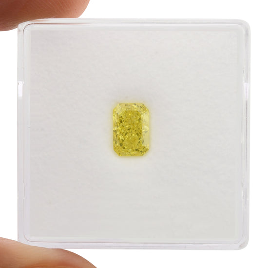 0.79 Carat Fancy Vivid Yellow Radiant Diamond VS1 GIA