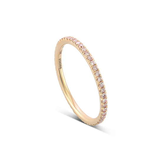 Fancy Pink Round Diamond Full Eternity Ring