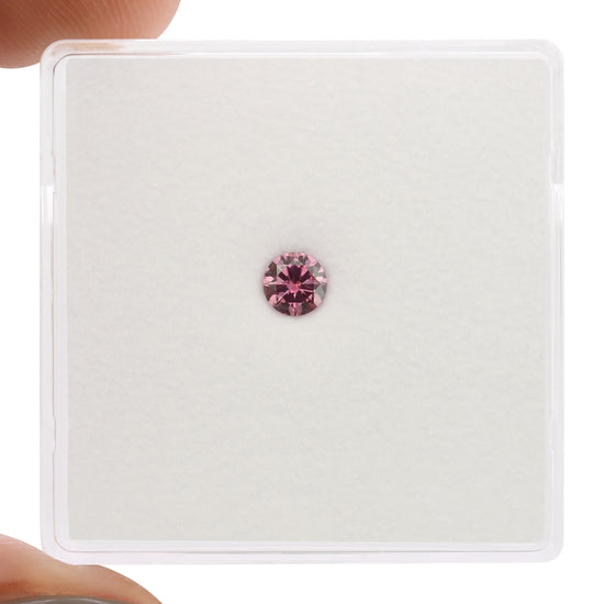 0.13 Carat Fancy Vivid Purplish Pink Round Brilliant Diamond (SI2) GIA