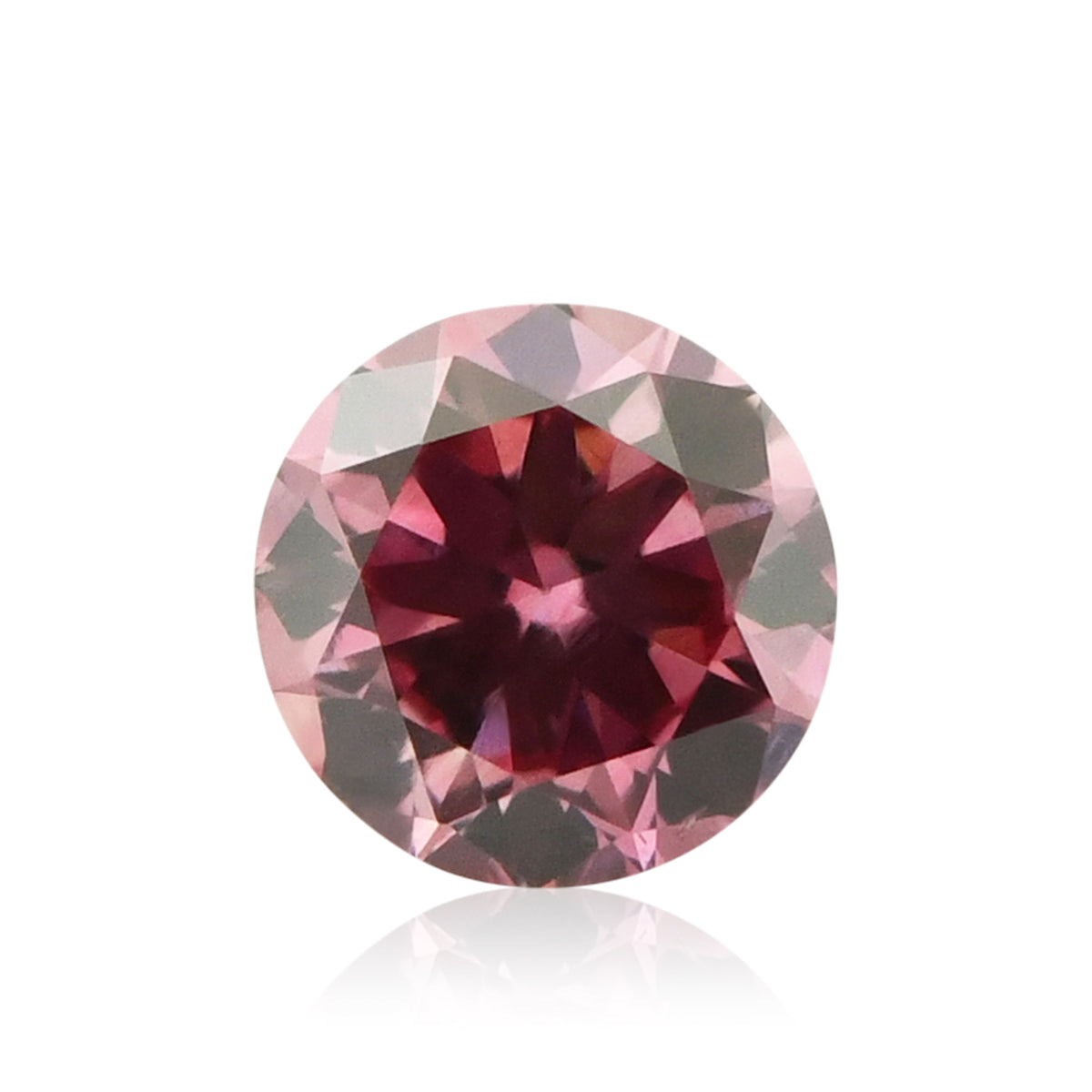 0.08 Carat Fancy Vivid Pink Round Brilliant Diamond (VS2) GIA 