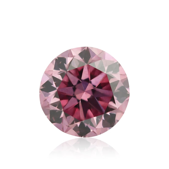 Diamante taglio brillante rotondo 0,16 carati Fancy Vivid Purplish Pink SI1 GIA