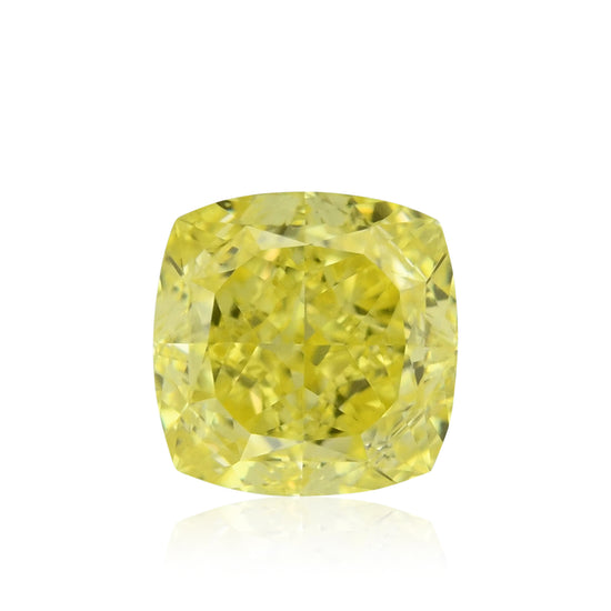 0.64 Karat Fancy Vivid Yellow Kissenschliff Diamant VVS2 GIA