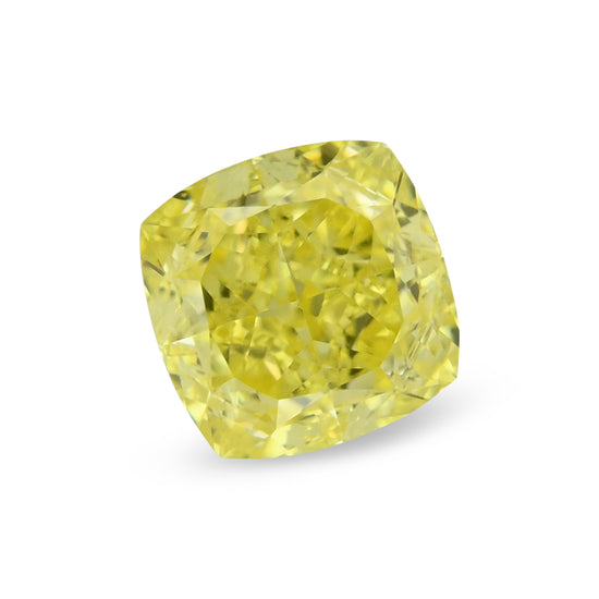 0.64 Carat Fancy Vivid Yellow Cushion Diamond VVS2 GIA