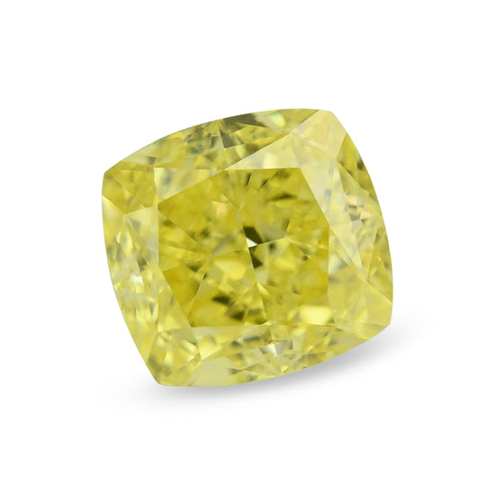 0.55 Carat Fancy Intense Yellow Cushion Diamond VS1 GIA