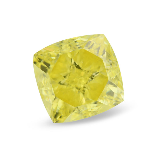 0.61 Carat Fancy Intense Yellow Cushion Diamond VVS1 GIA