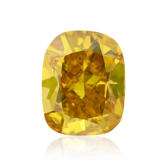 Diamante GIA a cuscino, Fancy Deep Orange Yellow, 0,30 carati (SI2)