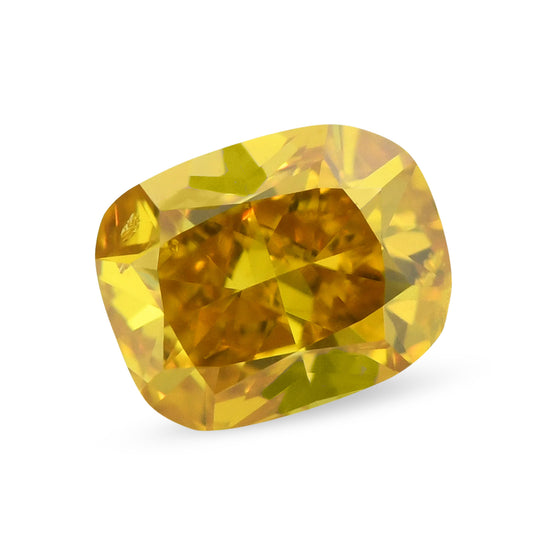 0.30 Carat Fancy Deep Orange Yellow Cushion Diamond (SI2) GIA