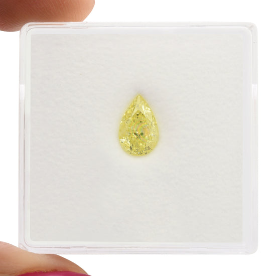 0.78 Carat Fancy Yellow Pear Diamond VS1 GIA
