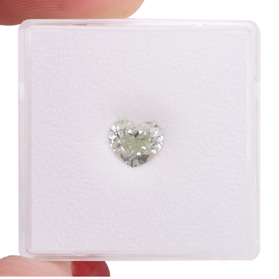 0.79 Carat Fancy Light Green HEART Diamond SI2 GIA
