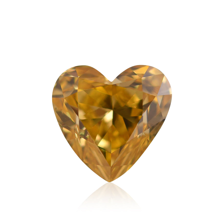 0.72 Carat Fancy Vivid Orange Yellow HEART Diamond SI1 GIA