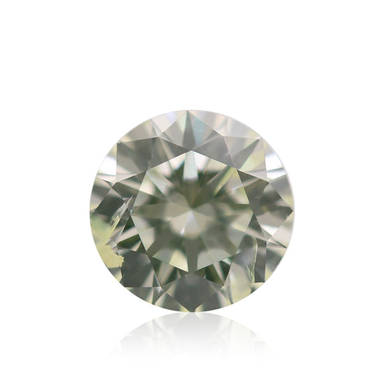 Diamante rotondo taglio brillante Fancy Light Yellow Green da 0,68 carati I1 GIA
