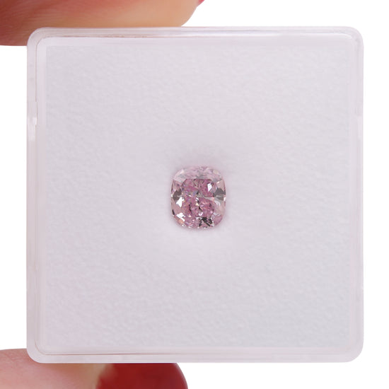 0.63 Carat Fancy Intense Purple Pink Cushion Diamond SI2 GIA
