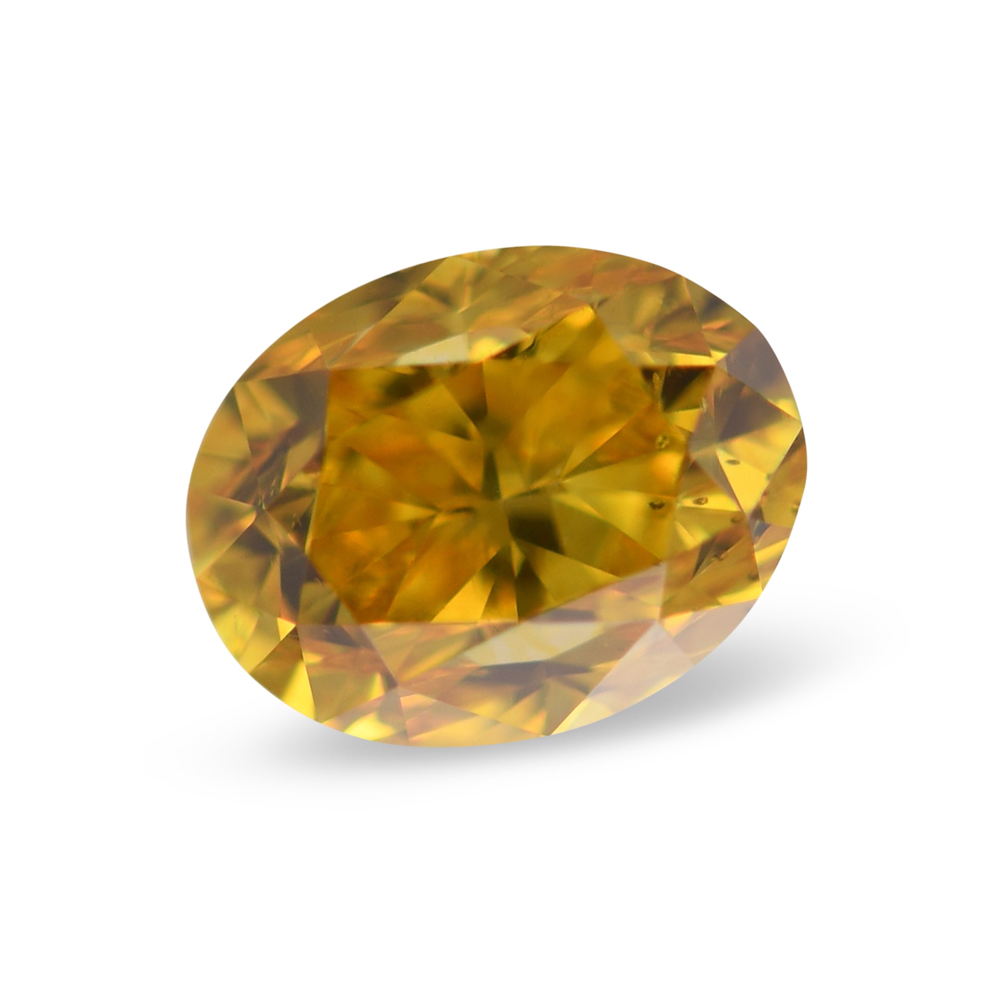 0.53 Carat Fancy Vivid Orangy Yellow Oval Diamond SI1 GIA | LEIBISH
