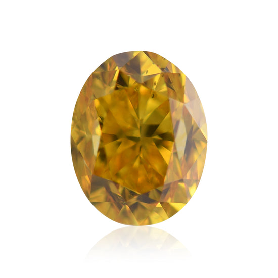 Diamante ovale fantasia vivido giallo-arancio da 0,53 carati, purezza SI1, certificato GIA