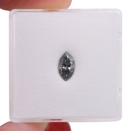 0.51 Carat Fancy Grayish Blue Marquise Diamond VS2 GIA