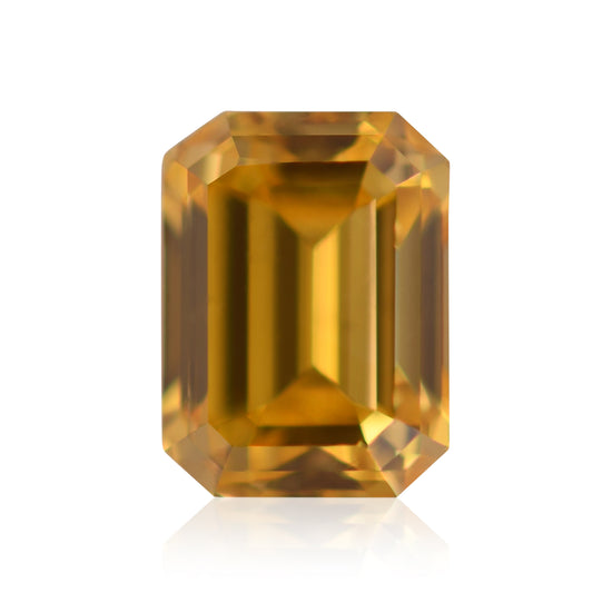 Diamante 0.50 carati Smeraldo Fancy Intense Orange Yellow SI2 GIA