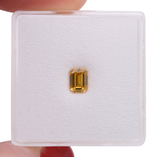 0.50 Carat Fancy Intense Orange Yellow Emerald Diamond SI2 GIA