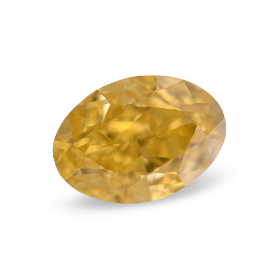 0.50 Carat Fancy Intense Orange Yellow Oval Diamond SI2 GIA