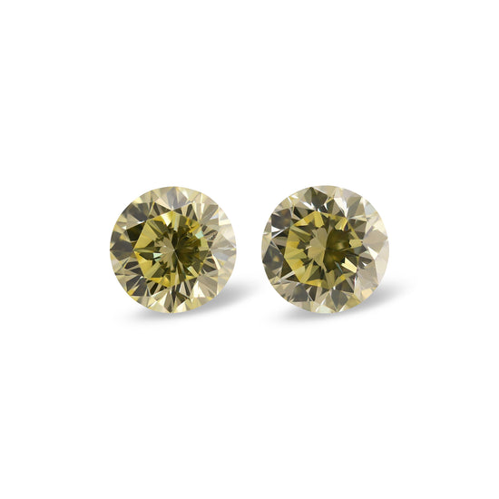 2.14 Carat Fancy Yellow Round Brilliant Diamonds VS2
