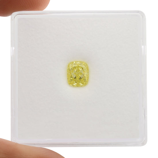0.70 Carat Fancy Yellow Cushion Diamond VS1 GIA