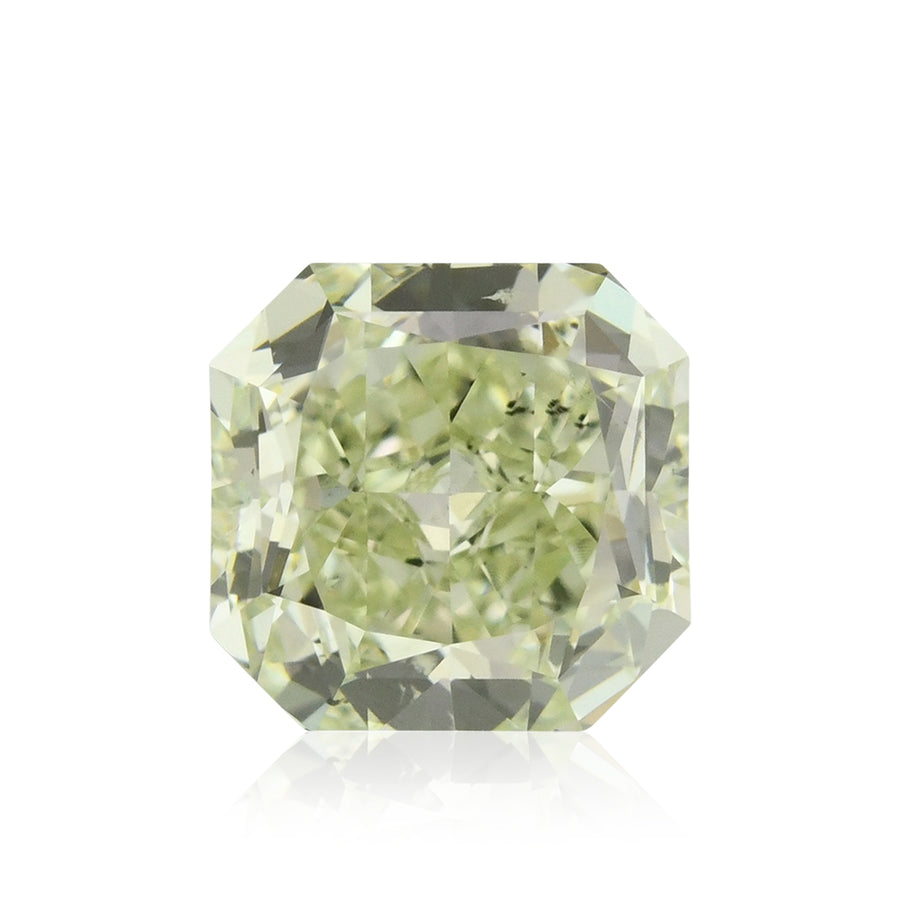 0.88 قيراط ألماسة Radiant بلون Fancy Yellow Green بدرجة نقاء SI1 GIA