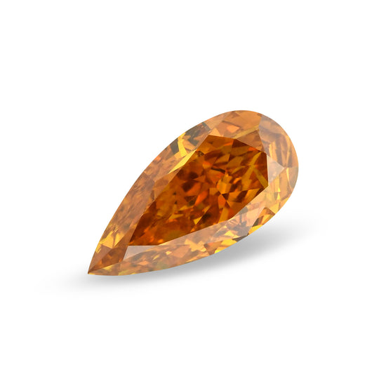 1.05 Carat Fancy Deep Brownish Yellowish Orange Pear Diamond I1 GIA