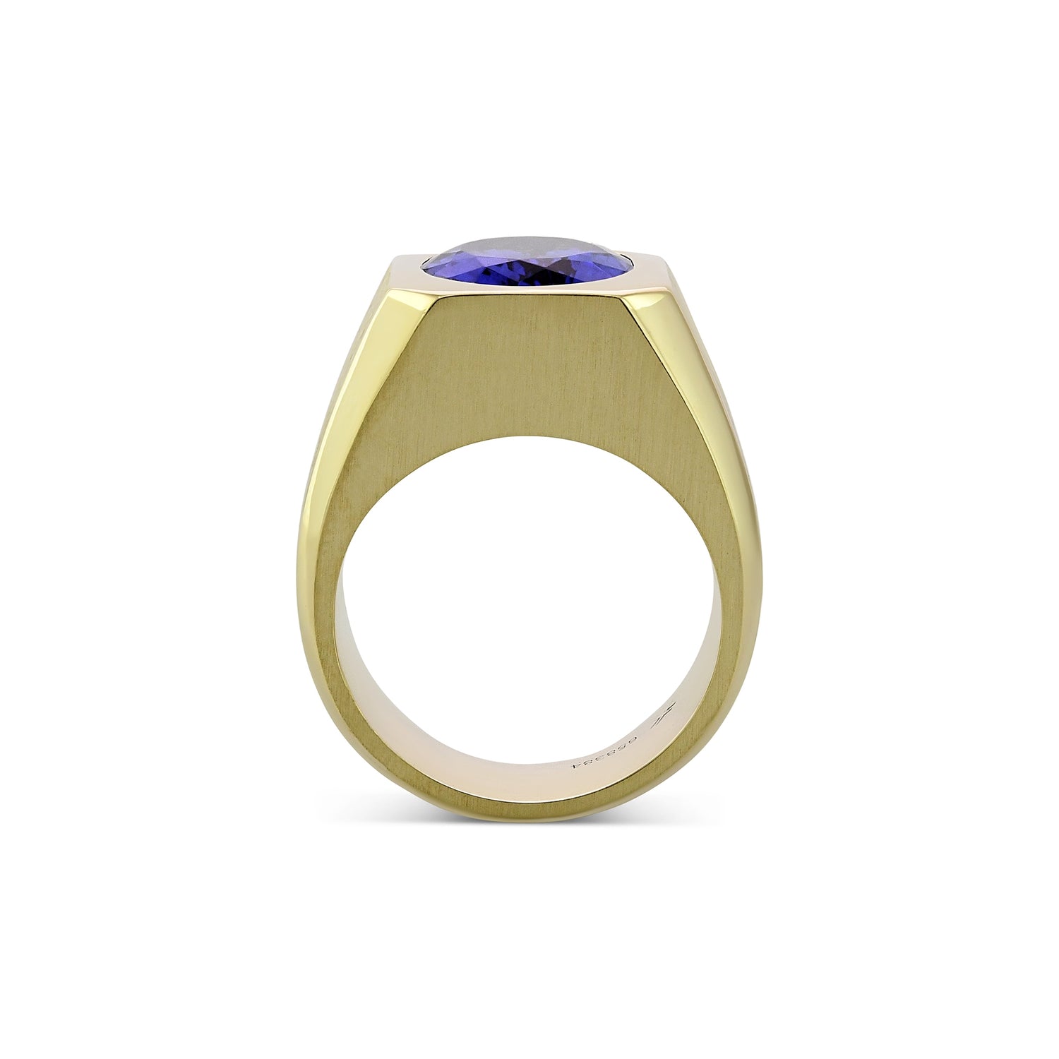 Violet Blue Oval Tanzanite Pinky Men's Ring