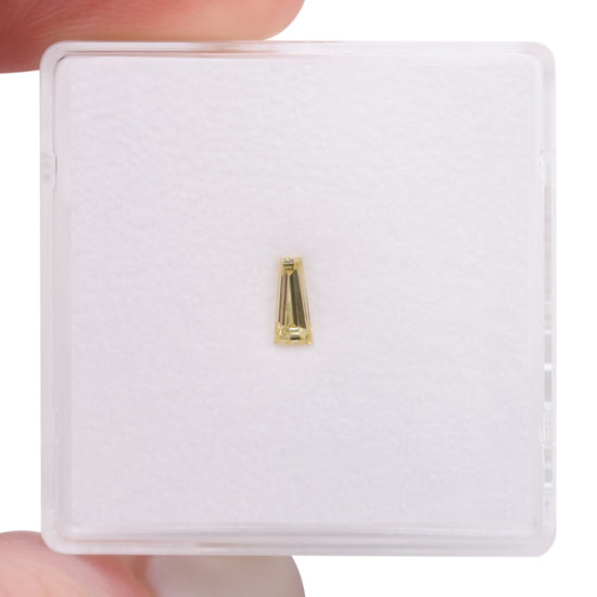 0.14 Carat Fancy Yellow Taper Diamond VS2