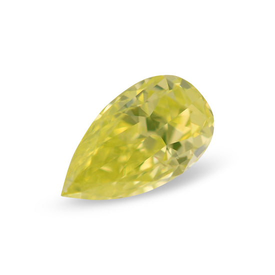 Diamante a pera GIA SI1, verde-giallo intenso fantasia, 0,19 carati