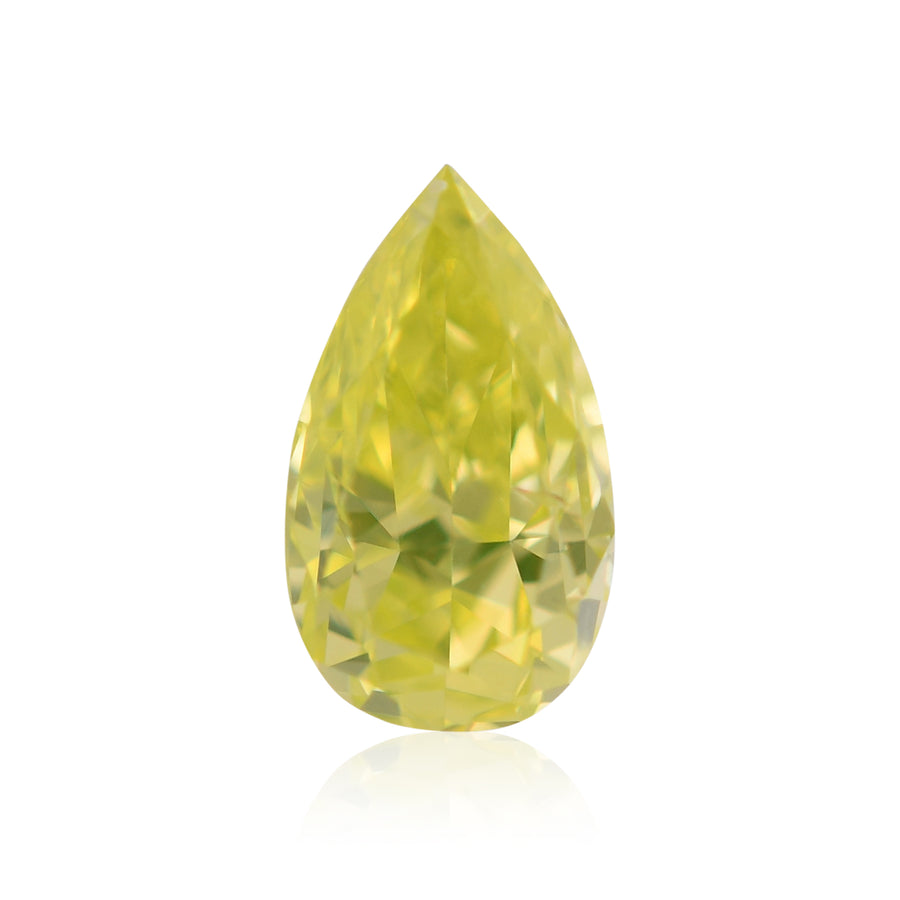 0.19 Carat Fancy Intense Green Yellow Pear Diamond SI1 GIA