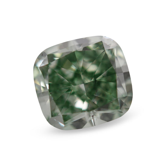 0.52 Carat Fancy Vivid Green Cushion Diamond SI2 GIA
