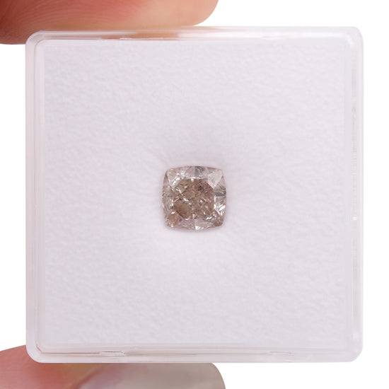 1.03 Carat Fancy Pinkish Brown Cushion Diamond SI1 GIA