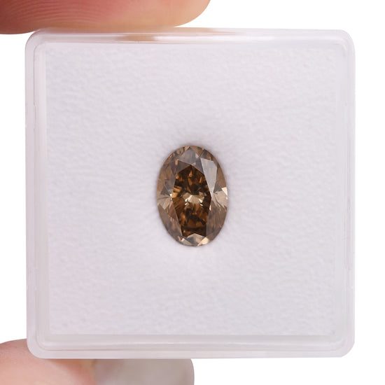 1.41 Carat Fancy Orange Brown Oval Diamond VS1 GIA