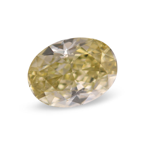 Diamante Ovale Giallo Verdastro Bruniccio Fancy da 1,59 Carati SI1 GIA