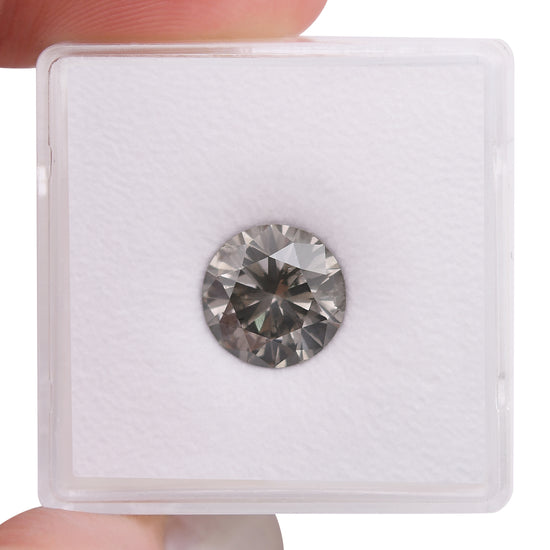 2.28 Carat Fancy Gray Round Brilliant Diamond I1 GIA