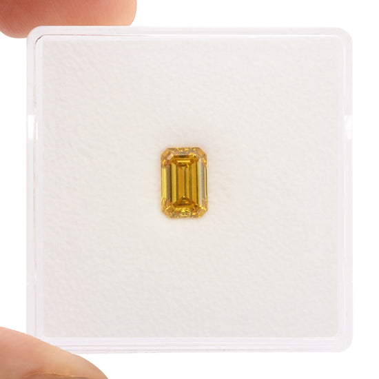 0.63 Carat Fancy Deep Orange Yellow Emerald Diamond VVS1 GIA