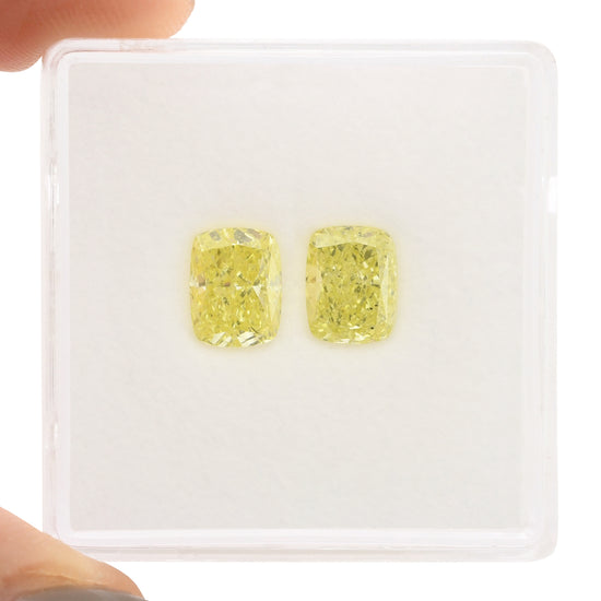 2.04 Carat Fancy Yellow Cushion Diamonds SI1