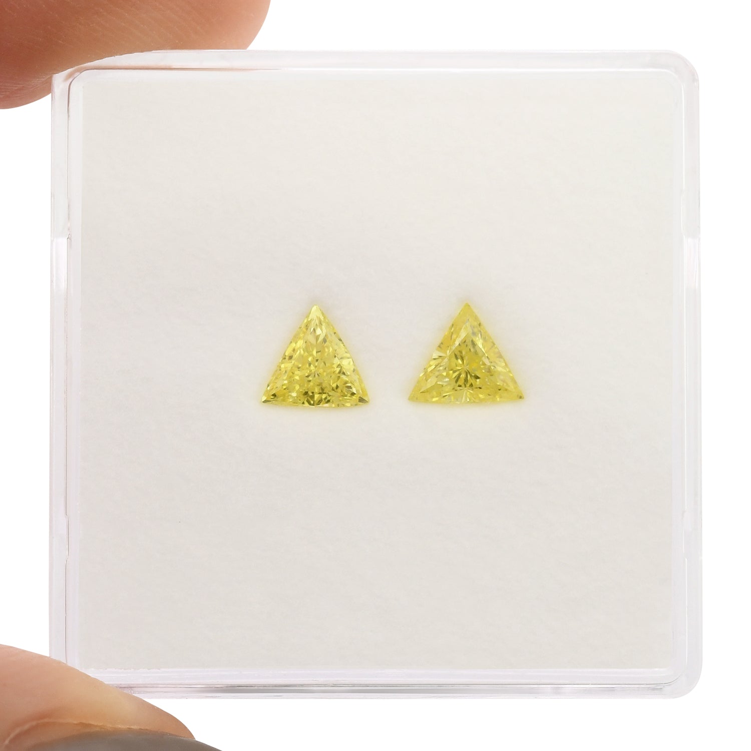 0.41 Carat Fancy Vivid Yellow Triangle Diamonds (VS2)