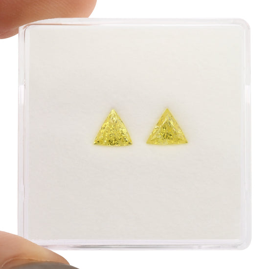 0.41 Carat Fancy Vivid Yellow Triangle Diamonds (VS2)