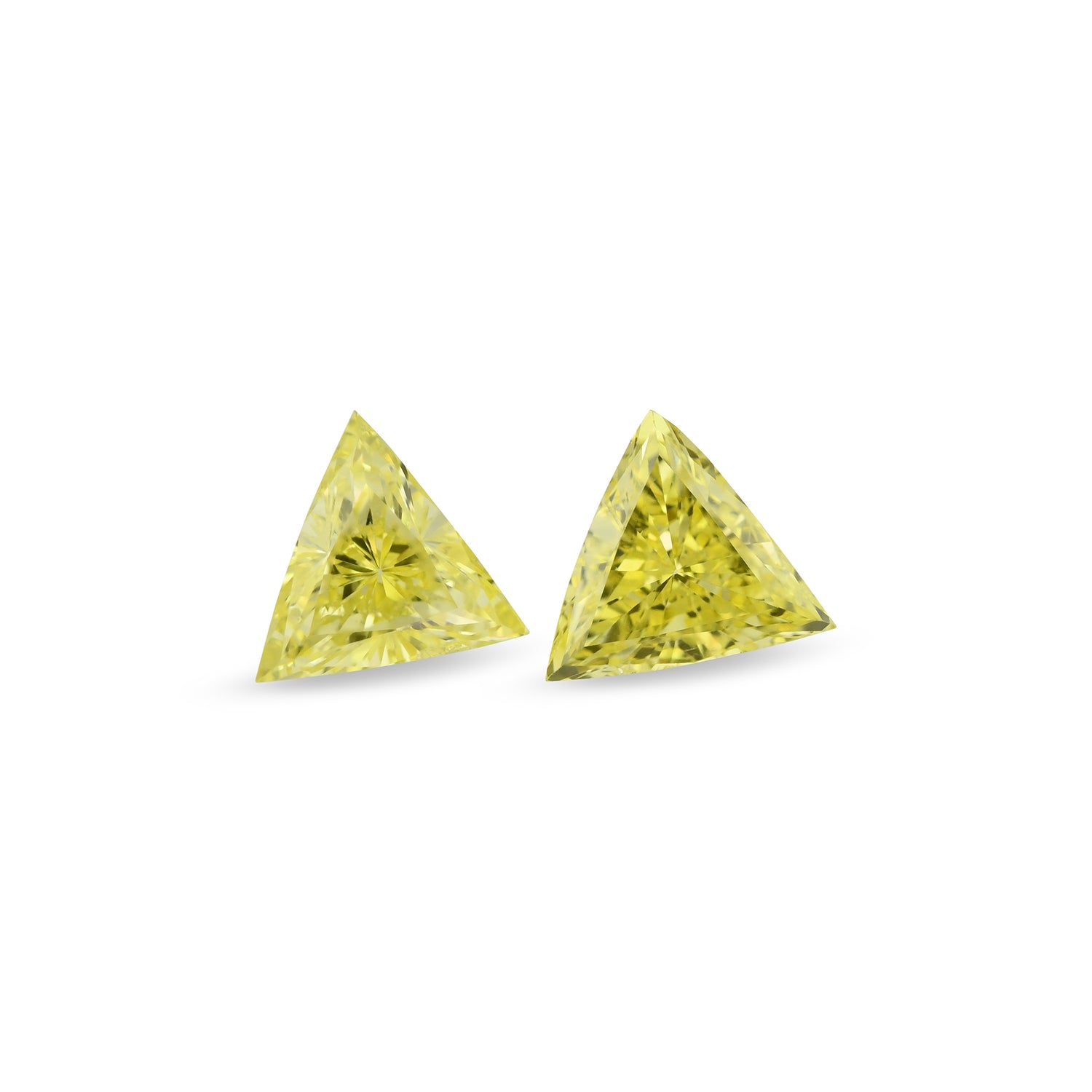 0.41 Carat Fancy Vivid Yellow Triangle Diamonds (VS2)