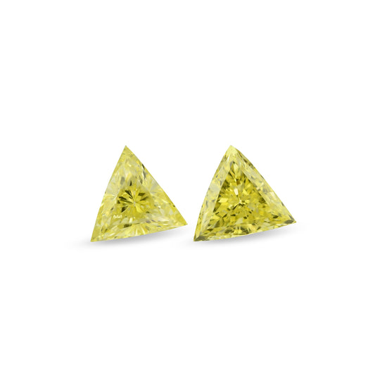 0.41 Carat Fancy Vivid Yellow Triangle Diamonds (VS2)