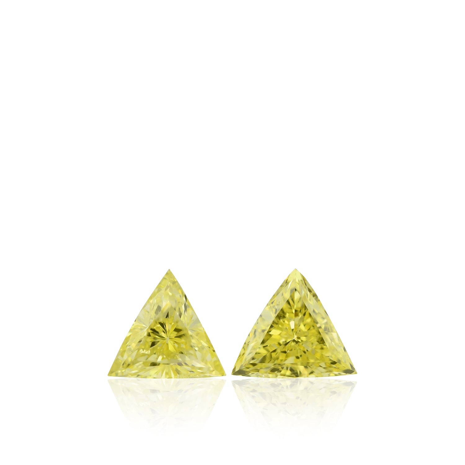 0.41 Carat Fancy Vivid Yellow Triangle Diamonds (VS2)